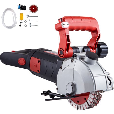 Mophorn Mauernutfräsen Wall Chaser 41mm Schnitttiefe 4800W Mauernutfräsmaschine mit 8 Sägeblättern 125mm Durchmesser 6200r/Min und Infrarotstrahl