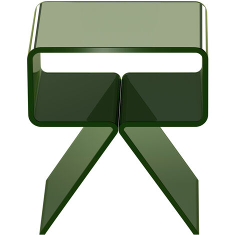 Mophorn Mesa auxiliar de acrílico 30 x 39,1 x 43 cm, mesita de noche con estante y capacidad de carga de 10 kg, diseño transparente en color verde, ideal para sala de estar y decoración del hogar.
