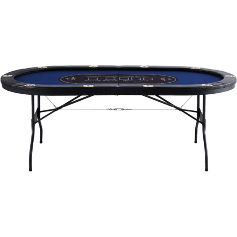 Mophorn Mesa de póquer plegable de 214 cm para 10 jugadores Mesa de casino Texas Holdem Blackjack con rieles acolchados y portavasos de acero inoxidable Mesa de juego de cartas Juego de mesa para hoga