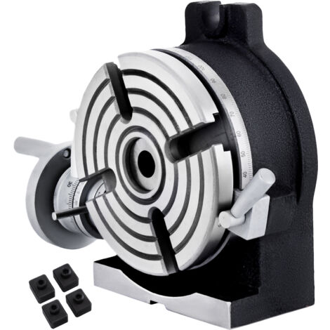 Mophorn Mesa giratoria vertical y horizontal de 150 mm, cabezal divisor de 5,9" para fresadora, sistema de indexación de tornillo ajustable