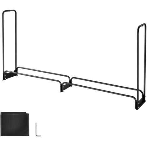 Mophorn Metall Kaminholzregal, 257x36x117 cm Brennholzregal, Kaminholzunterstand aus Metall, max. Tragkraft 300 kg, Holzlager für Feuerholz, Stapelhilfe für Veranden, Terrassen und Gärten