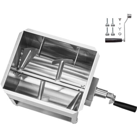 Mophorn Mezcladora manual de carne con tanque de 30 L, diseñada para procesar hasta 13,6 kg de carne. Fabricada en acero inoxidable.