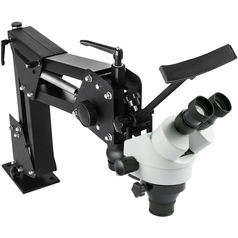Vevor Microscope Stereoscopique du Microscope 7X-4.5X avec Le Double Miroir de Bras de Microscope de Bras WF10X 20MM pour Des Outils de Bijouterie