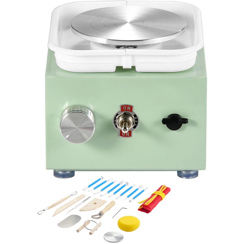 Mophorn - Mini tour de potier, vitesse réglable de 0 à 320 tr/min, machine de formage de bassin amovible, 2 plateaux tournants de 2,56 po/3,94 po,