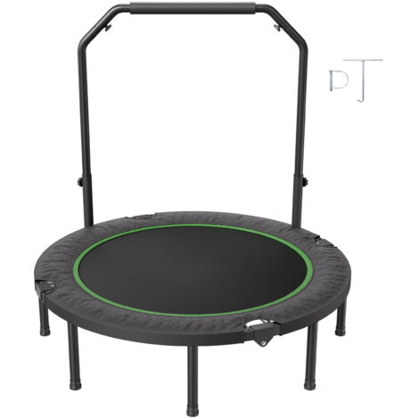 Mophorn Mini trampolino pieghevole, trampolino da fitness da 52 pollici, carico massimo 450 libbre, stabile e silenzioso, maniglia in schiuma regolabile a 4 livelli, per allenamento indoor/giardino