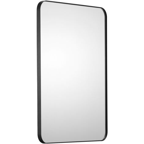 Mophorn Miroir de maquillage mural - 22"x 30", 0,15" d'épaisseur, cadre en alliage d'aluminium, film antidéflagrant, résistant aux rayures pour la maison