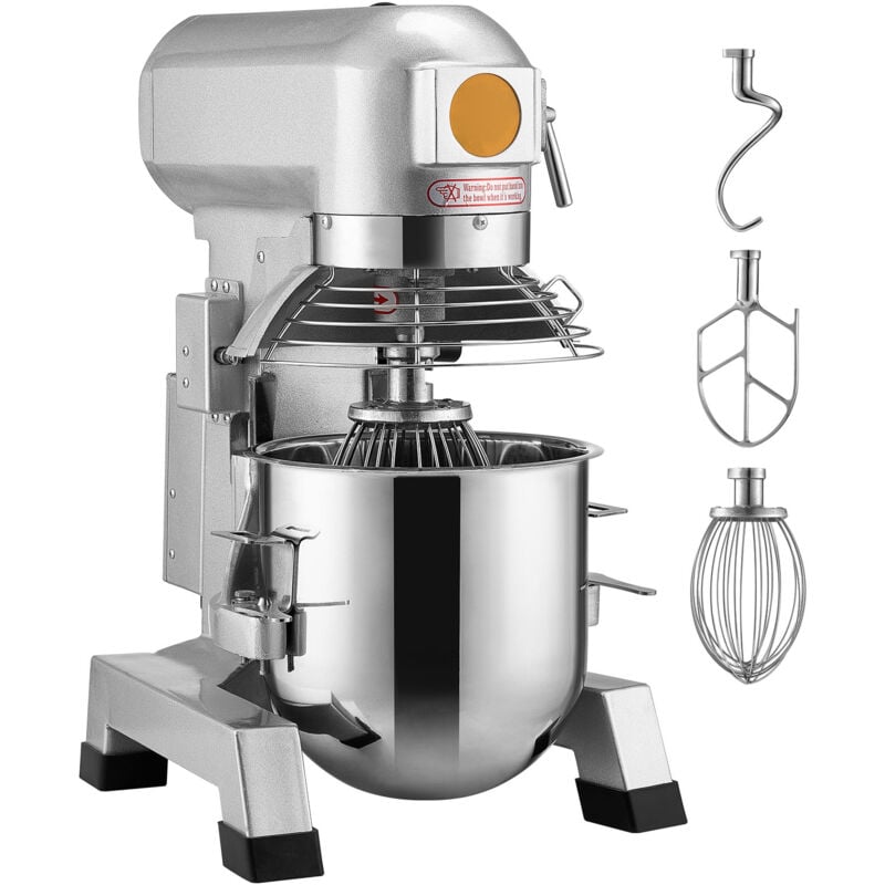 Mixeur Commercial, Mixeur sur Socle 18,7L avec 3 Vitesses Réglables, Mixeur à Pâte 1100W, Bol en Acier Inoxydable et 3 Accessoires, Idéal pour