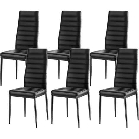 Mophorn Moderner Esszimmerstuhl (6er-Set) mit stilvollem Design, gepolstertem Kunstleder und robuster Konstruktion (Belastbarkeit bis 136 kg), komfortabler Polsterung und stabilen Metallbeinen