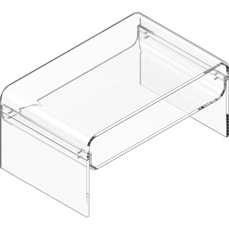Mophorn Moderner rechteckiger Couchtisch mit zwei Ebenen aus Acryl, ideal für Esszimmer, Kücheninsel, Restaurant oder Büro, 50 x 80 x 38 cm (transparent)