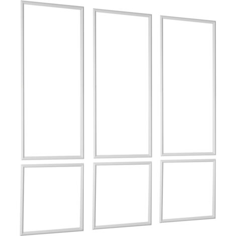 Mophorn Molduras decorativas para pared, 3 juegos de paneles prefabricados de 61 x 137 cm y 61 x 61 cm, con perfil ancho, ideales para decoración de interiores en paredes de acento, salones, blanco