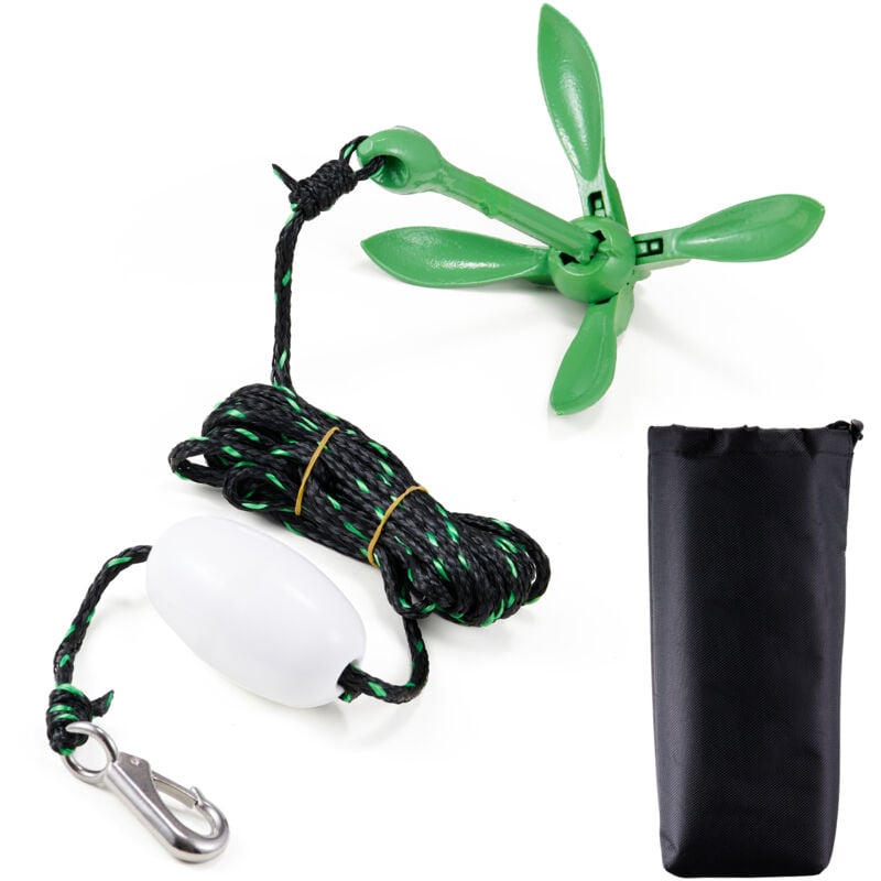 Mophorn - 3,5 lb avec corde et bouée de 26,2 pi/8 m, kit d'ancrage pour kayak, ancre pour planche à pagaie, pour kayaks/petits bateaux/canoës