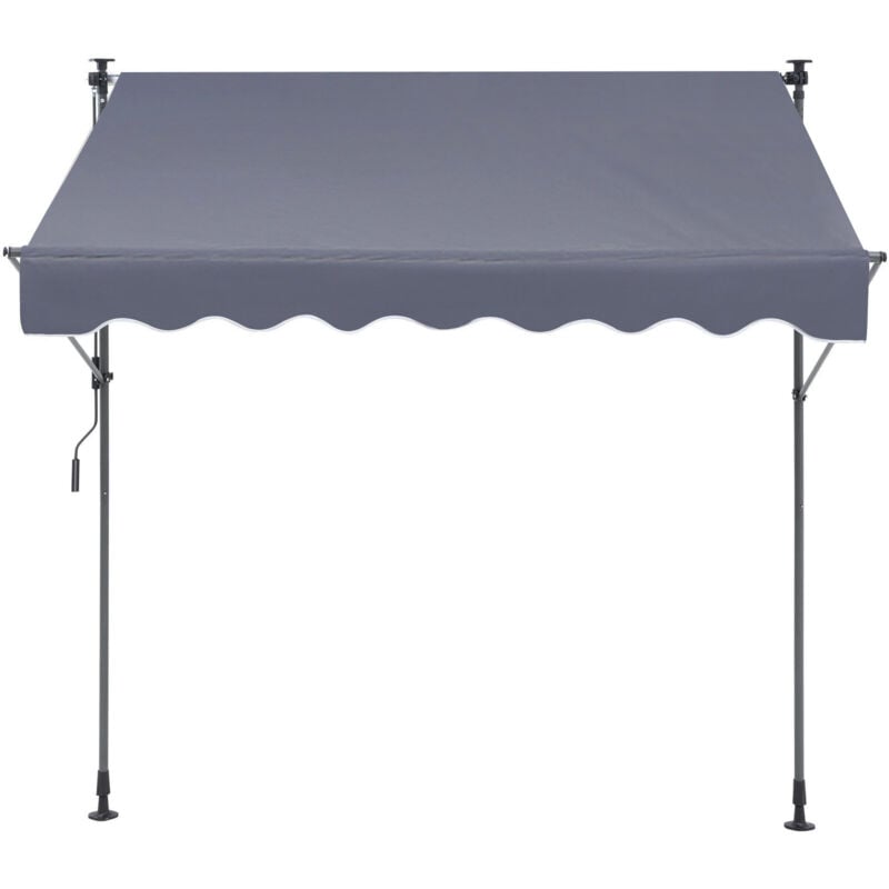 Store extérieur rétractable manuel de 118 po, auvent réglable avec rideau pare-soleil de 39 po, pour arrière-cour/jardin/balcon - Mophorn