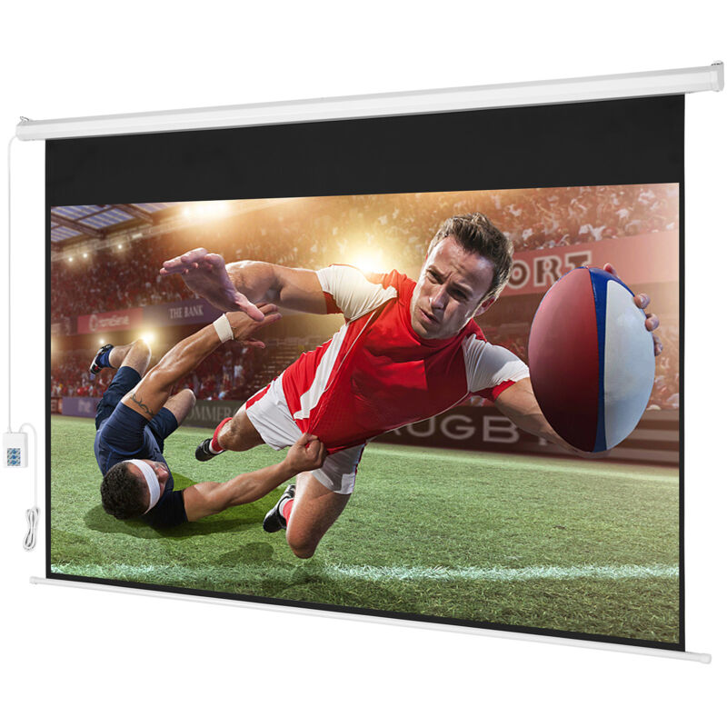 Mophorn Morphorn Écran de projecteur motorisé, 100 pouces 16:9 4K 1080 HD, électrique avec télécommande. Idéal pour le théâtre à domicile et au bureau