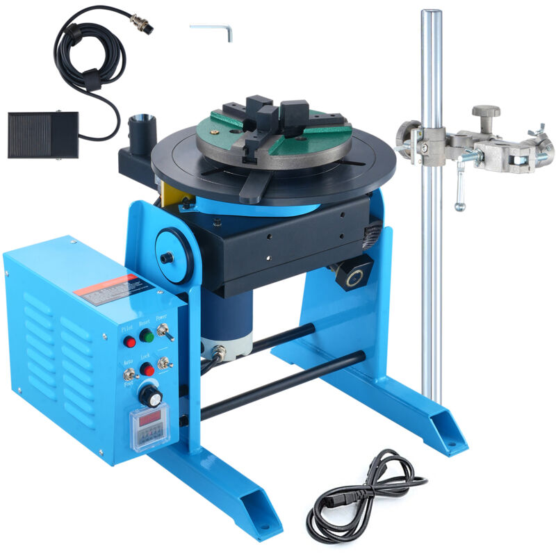 Morphron 30KG Positionneur de soudage rotatif, Table tournante réglable 0-90°, 1-12 tr/min, 80 w, 12,4' Mandrin & Support de torche. Idéal pour la