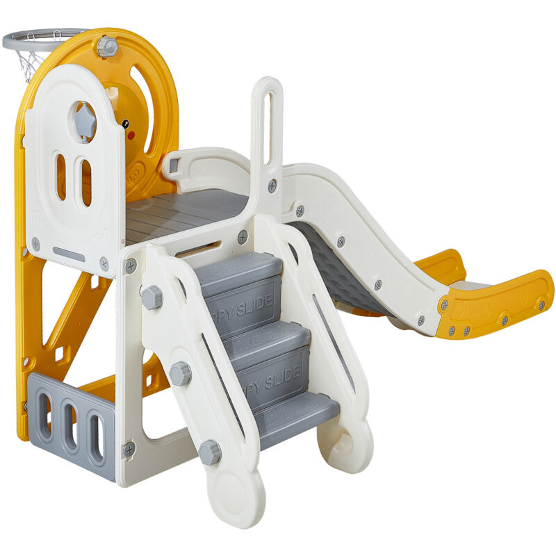 Morphron Glissière pour enfants en bas âge, glissière pour enfants de 1 à 12 ans. Avec des échelles escalables, un panier de basket, un espace de