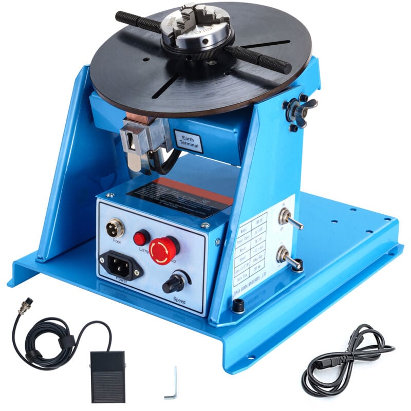 Mophorn - Morphron Positionneur de soudage rotatif 10KG, Table tournante ajustable 0-90° avec mandrin de 8,1 pouces, 1-12 tr/min 20W. Portable et