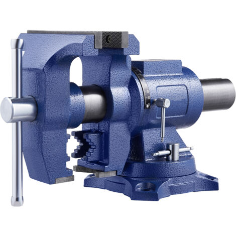 Mophorn Morsa da banco Heavy Duty, larghezza ganasce 6-1/2", apertura massima ganasce 5", ghisa duttile multiuso con incudine, testa di base girevole a 360°, gola da 3", forza di serraggio 5620 libbre