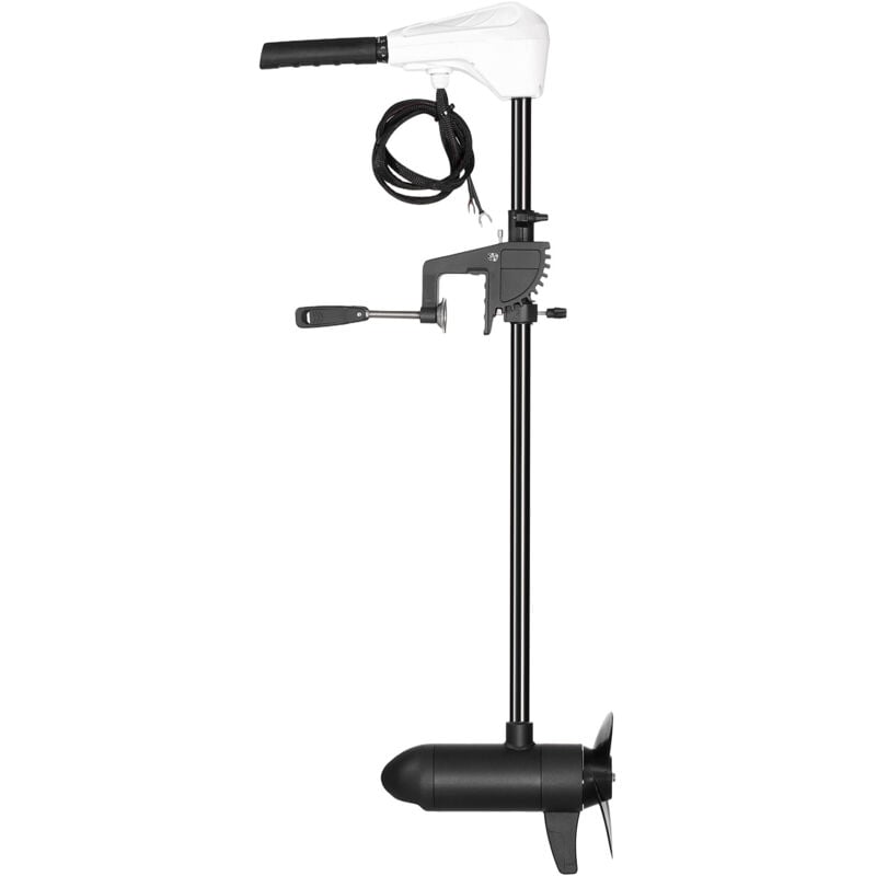 Mophorn - Moteur de pêche à la traîne électrique 24 v 55 lb, moteur de bateau hors-bord monté sur tableau arrière à 8 vitesses avec indicateur de
