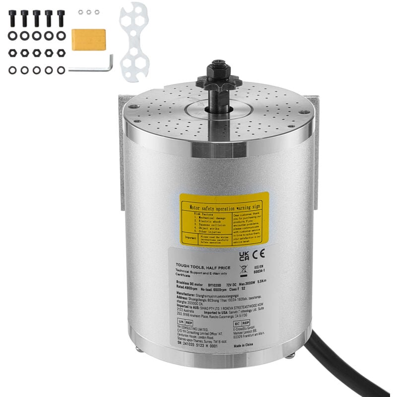 Moteur électrique sans balais 3000 w, 72 v, 4900 tr/min, pour kart, moto tout-terrain, vélo électrique, moto, scooter, bricolage - Mophorn