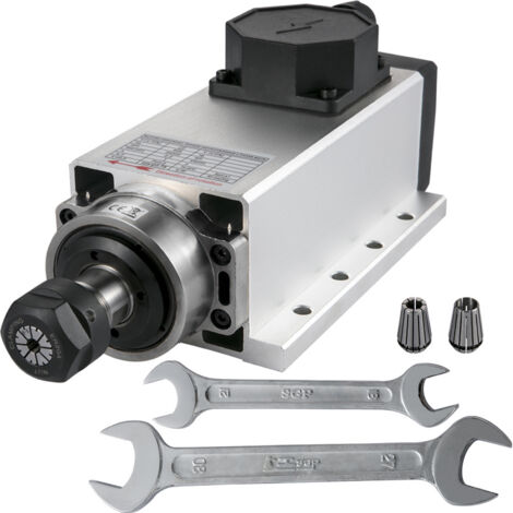 Mophorn Motor de husillo refrigerado por aire de 2,2 KW - Husillo CNC de 220 V con pinza ER20, 24 000 RPM, 6 A, 400 Hz para fresadoras, grabadoras y fresadoras CNC