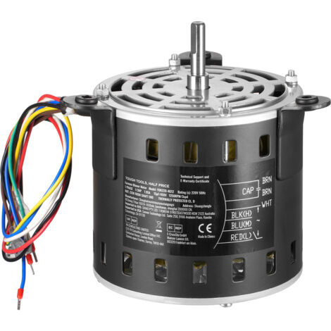 Mophorn Motor de soplador de horno de 1/3 HP, 220 V, 1,95 A, 1250 RPM, 3 velocidades, eje de 10 mm, rotación en sentido antihorario, incluye condensador CBB60