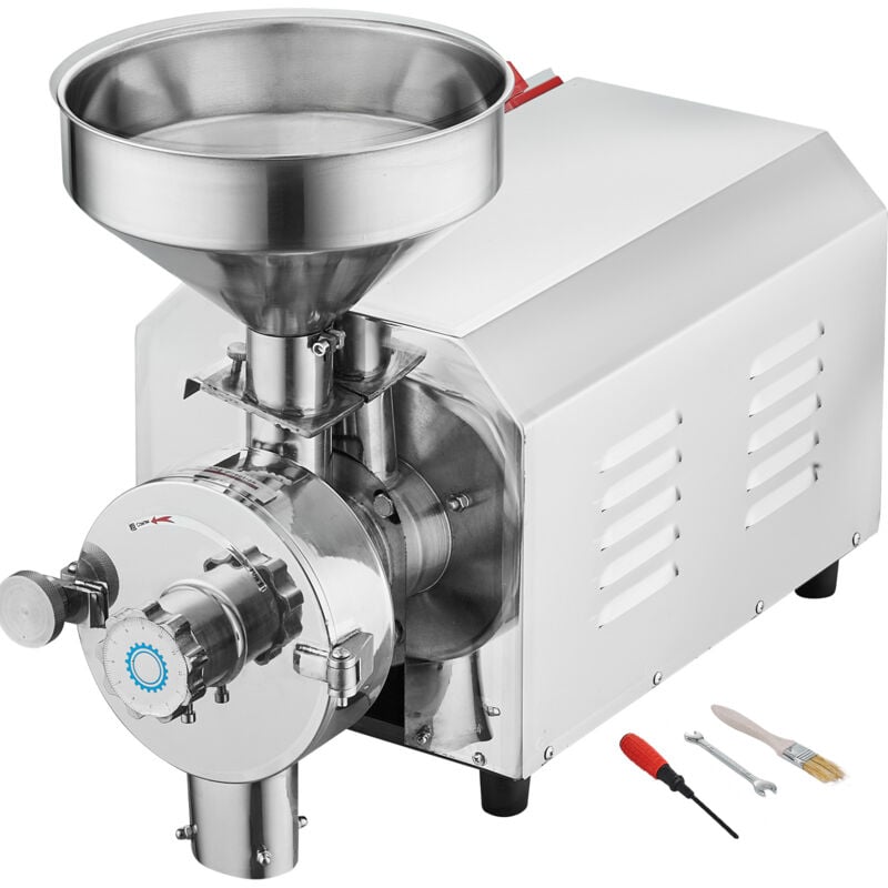 Moulin à soja Machine de broyage commerciale 2200W Moulin à maïs 50 kg/h Acier inoxydable pour poivre Soja Arachide Grains de maïs Farine de mouture