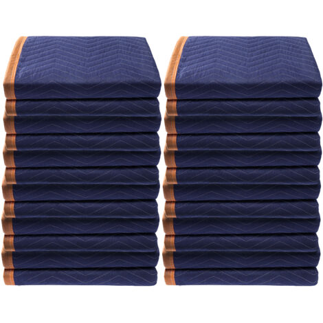 Mophorn Moving Blankets 80" x 72"  35 libbre/dozzina  Confezione da 12  Cotone riciclato e non tessuto professionale  Tappetini per traslochi resistenti per mobili, pavimenti, elettrodomestici