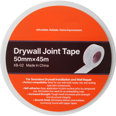 Mophorn Nastro adesivo in fibra di vetro per cartongesso, 50 mm di larghezza x 45 m di lunghezza, 36 rotoli per riparazioni senza soluzione di continuità di pareti e soffitti,ideale per riparare crepe