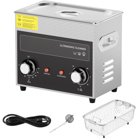 Mophorn Nettoyeur à ultrasons 3L, machine de cavitation sonique numérique 120 W avec chauffage, minuterie et panier pour montres, lunettes, pièces de monnaie, pièces métalliques, outils