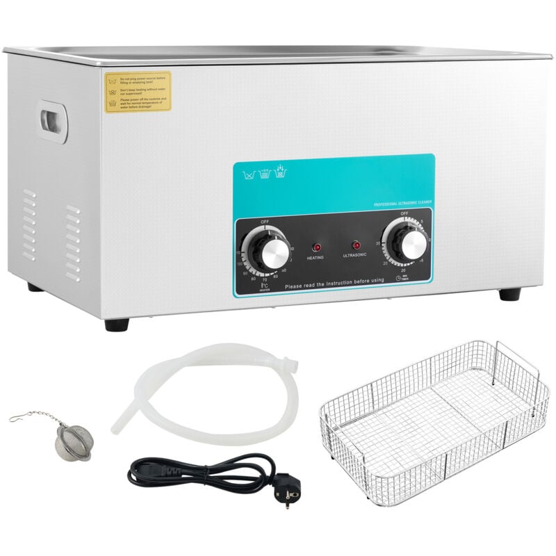 Mophorn - Nettoyeur à ultrasons, bouton de commande professionnel 22 l avec chauffage et minuterie, acier inoxydable 304, pour bijoux, montres,