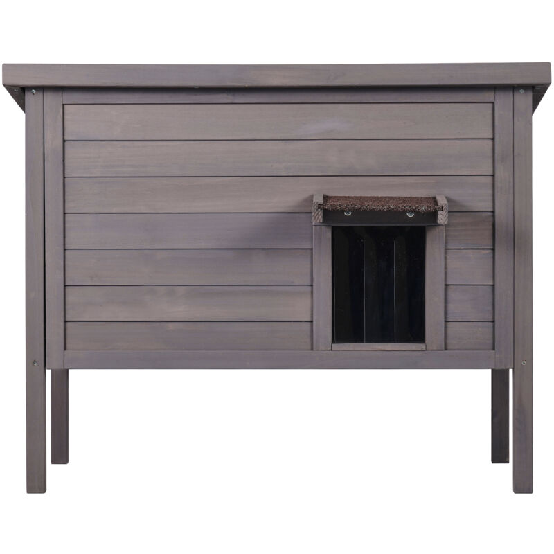 Mophorn - Niche d'extérieur résistante aux intempéries pour chat sauvage pour plusieurs chats, maison d'extérieur en bois pour chat et lapin avec
