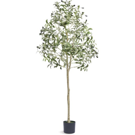 Mophorn Olivo Artificial 1.5m Planta de imitación Material PE AntiVuelco Inclinación Protección Árbol Verde Falso en Maceta Decoración de Hogar Oficina
