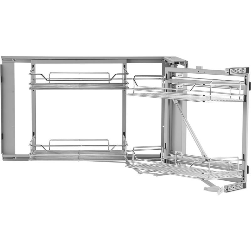 Mophorn - Organisateur d'angle aveugle coulissant de 18 po de largeur - 2 niveaux et 4 étagères pour un rangement optimal de la cuisine