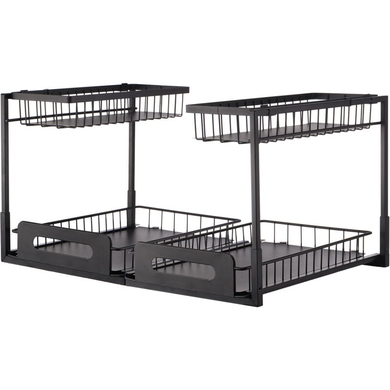 Mophorn - Organiseur d'armoire à 2 niveaux (27,2 cm de large x 36,8 cm de profondeur), organiseur et rangement sous l'évier. Organiseur d'armoire à