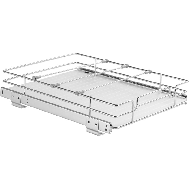 Organiseur d'armoire coulissant 12'L x 17'P, étagères de garde-manger coulissantes robustes, tiroirs coulissants en acier chromé pour armoires de
