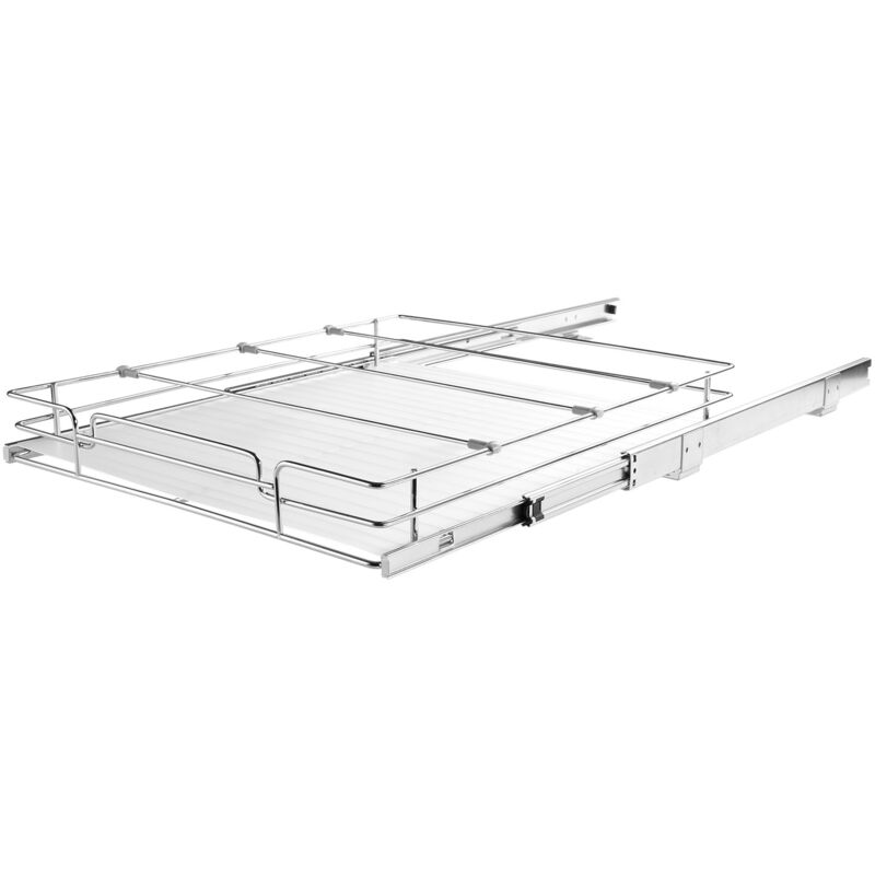 Organiseur d'armoire coulissant 14'L x 21'P, étagères de garde-manger coulissantes robustes, tiroirs coulissants en acier chromé, rangement à tiroirs