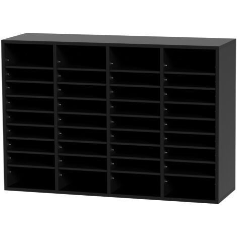 Mophorn Organizador de literatura de madera , 36 compartimentos, clasificador de archivos con estantes extraíbles, ranura para correo para la oficina, el hogar y el aula, certificado por la EPA, color