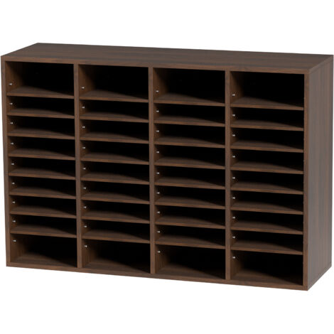 Mophorn Organizzatore di lettere a 36 scomparti, ripiani regolabili in legno 39,3 x 12 x 26,8 pollici, per ufficio e casa, certificato EPA, marrone