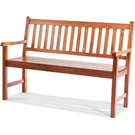 Mophorn Outdoor Bench, 50 inches Wood Garden Bench for Outdoors, 800 lbs Load Capacity Bench, Outdoor Garden Park Bench with Backrest and Armrests, Patio Bench for Garden, Park, Yard, Front Porch