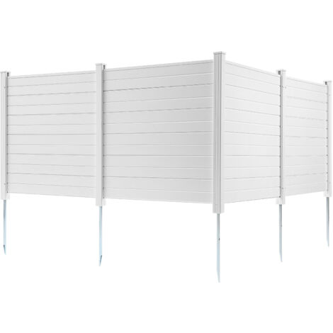 Mophorn Outdoor Privacy Screens, 50"x50" 4-Panel, PVC Fence for Pool, AC Units (4-Panel)