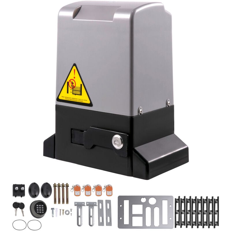 Ouvre-portail coulissant, 1800 kg 8 m, automatique avec 4 télécommandes et contrôle par application, moteur de portail coulissant électrique pour