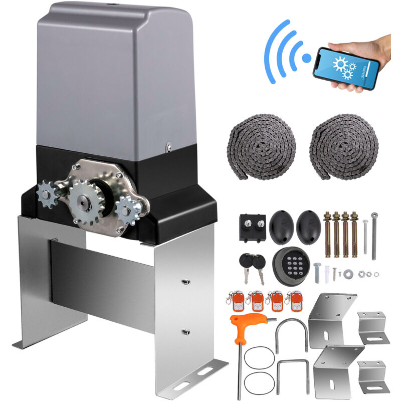 Mophorn Ouvre-portail coulissant automatique 3300LBS 4 télécommandes et contrôle APP, haute qualité et puissant, protection renforcée, conception