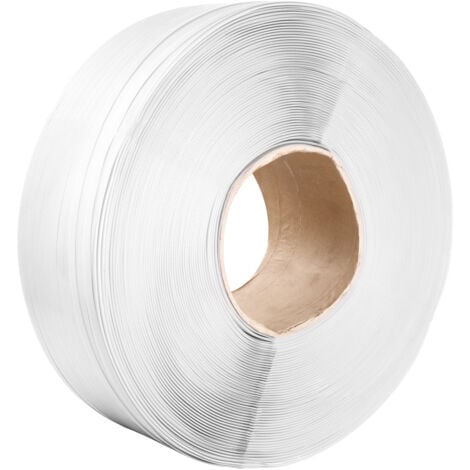 Mophorn Packaging Polypropylene (PP) Strapping Roll, 9900' Length x 1/2" Width x 0.03" Thickness, 243 lbs Break Strength, Heavy Duty Banding Pallet Strap Coil, Portable Strong Packing Straps, White