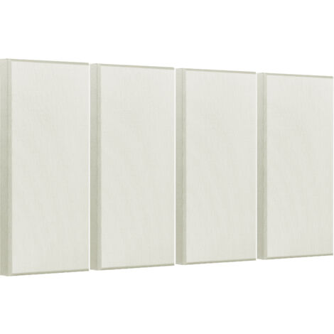 Mophorn Paneles acústicos de 4 piezas, 2" de grosor, 23,6 x 11,8", paneles de pared insonorizados autoadhesivos de fibra de vidrio que absorben el sonido, color beige