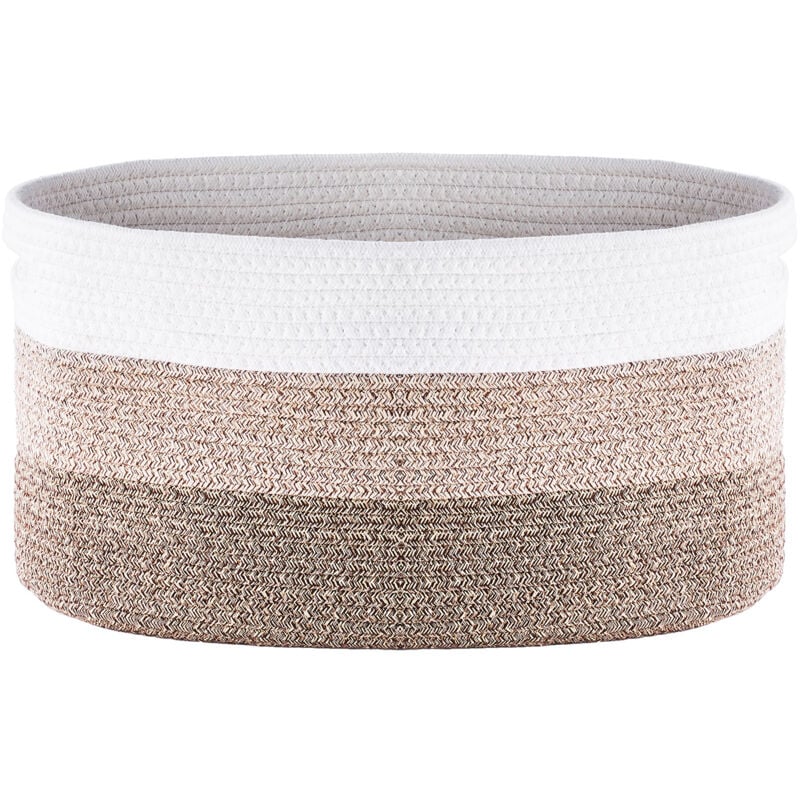 Panier en corde de coton, 22 l, lot de 3 bacs de rangement avec poignées, organisateur d'étagère décoratif tissé, 15 x 10 x 9 po - Mophorn