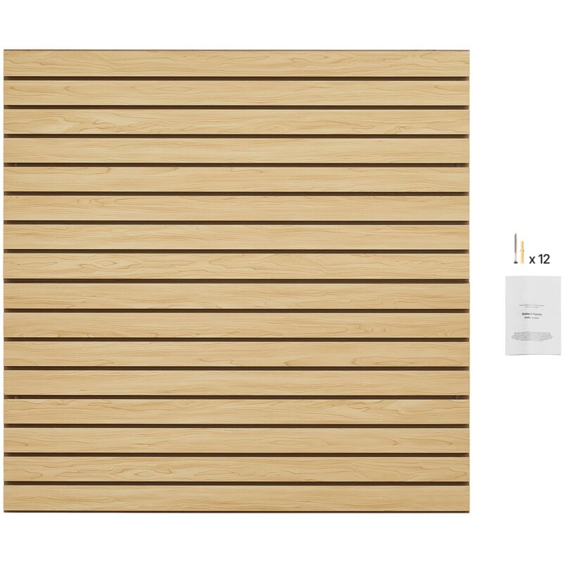 Panneau mural à lattes, 4 x 4 pieds en mdf pour garage, conception modulaire, panneau réglable facile à installer avec structure de couplage et