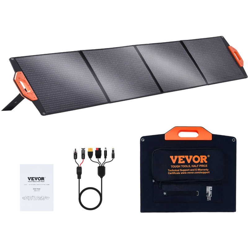 Mophorn - vevor Panneau Solaire Portable 200 w Chargeur Solaire Pliable Monocristallin etfe Efficacite de Conversion 23 % avec Sortie MC4,Etanche