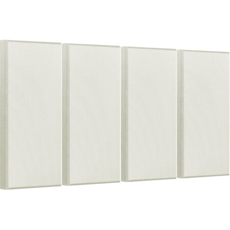 Mophorn Panneaux acoustiques 4 pièces, 2" d'épaisseur 23,6 x 11,8" en fibre de verre absorbant le son, panneaux muraux insonorisants auto-adhésifs, beige