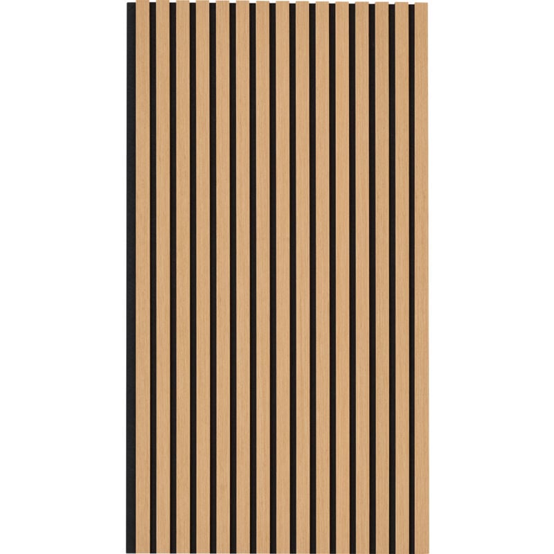 Mophorn - Panneaux acoustiques en lattes de bois, 23,6 x 47,2 pouces, décoration murale intérieure moderne, réduction du bruit, chêne clair