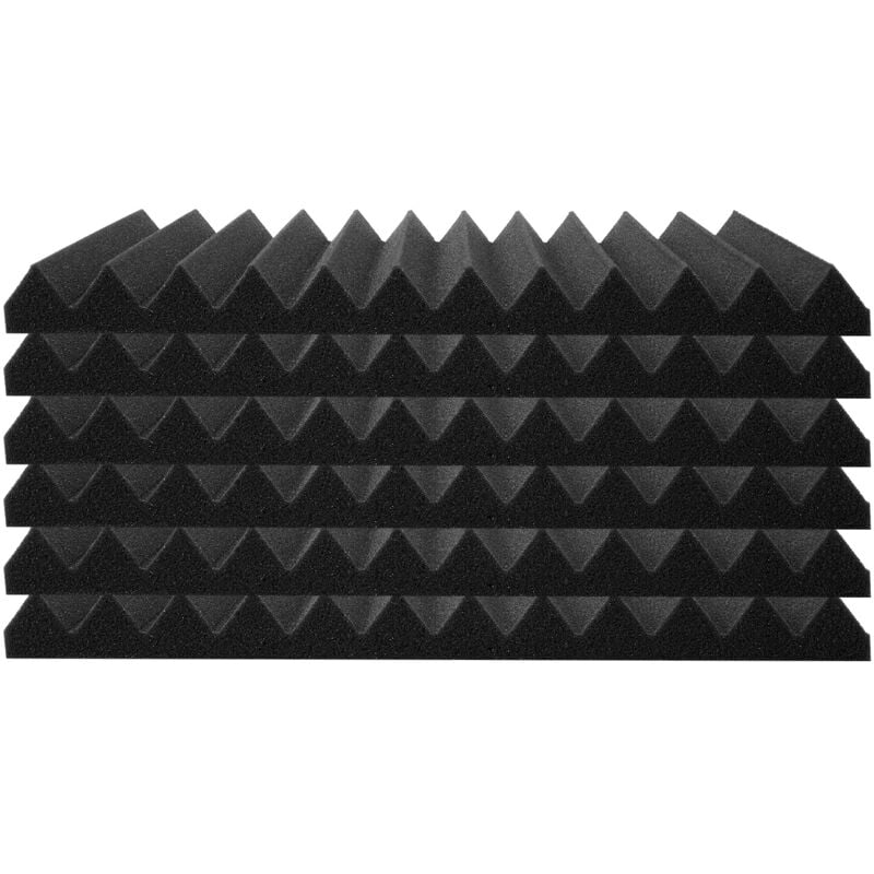 Panneaux en mousse acoustique, lot de 48. 12 x 12 x 1 pouces. Adhésif, haute densité. Résistant au feu. Amortissement du son pour studio et plafond.